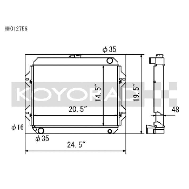 Koyo 76-77 Toyota Celica 2.2L I4 (MT) Radiator