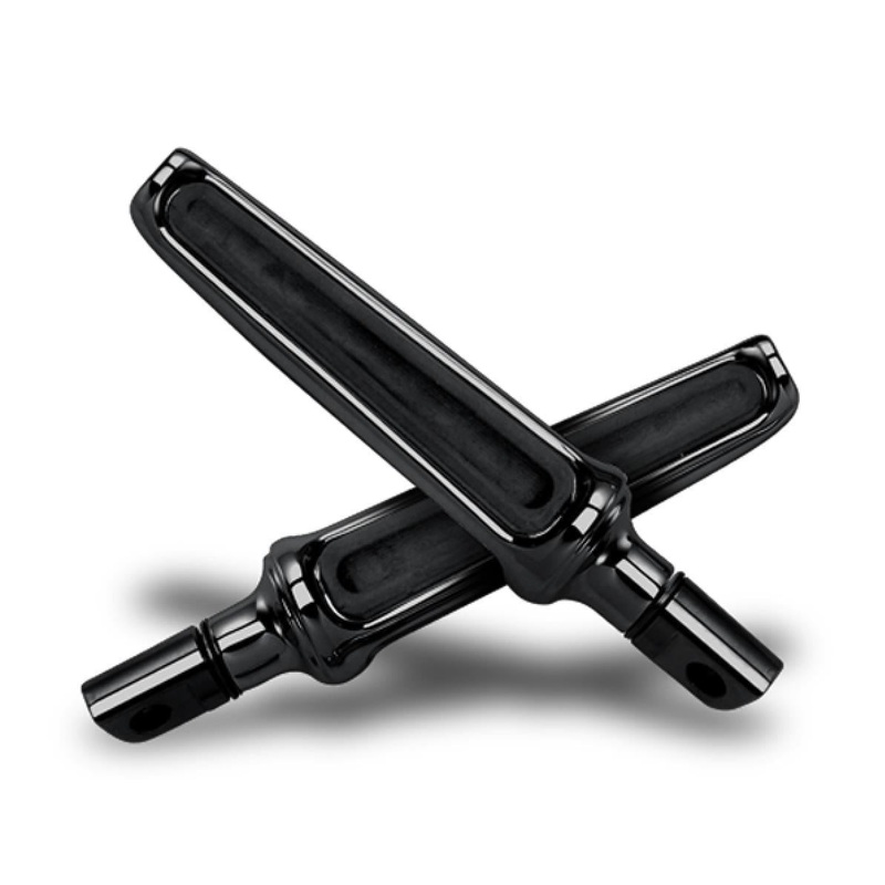 Performance Machine Contour Male Mount Footpegs – Rubber Insert – Black 0035-0065-B