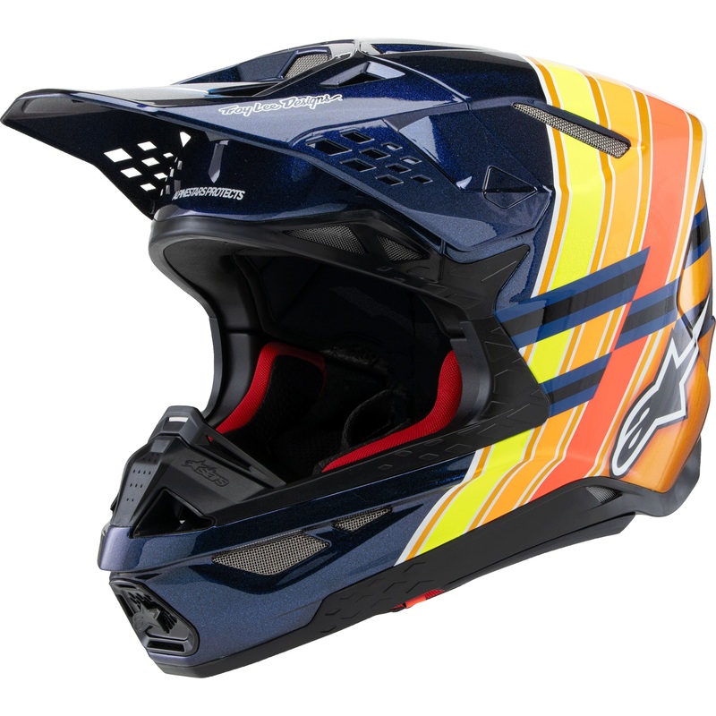 alpine star 482-00080M S-M10 Tld Edition 25 Helmet Drk Blu/Org/Ylw Fluo/Red Md