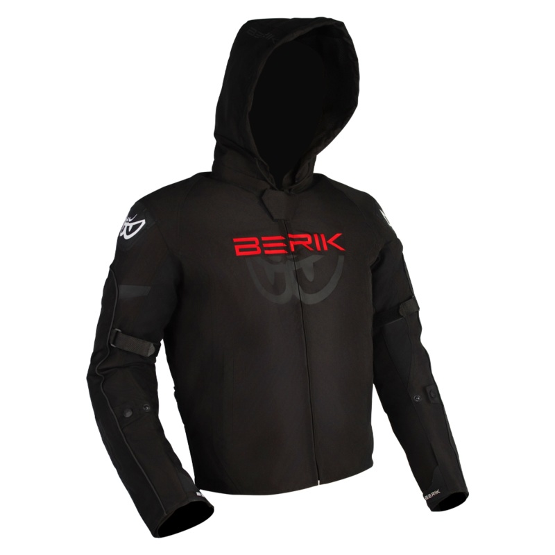 BERIK STAR HOODIE – BLACK/FLURO-RED 50