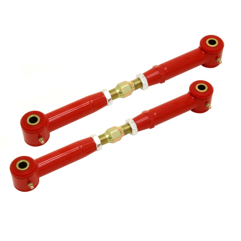 BMR 10-15 5th Gen Camaro Rear Adj. Toe Rods (Polyurethane) – Red