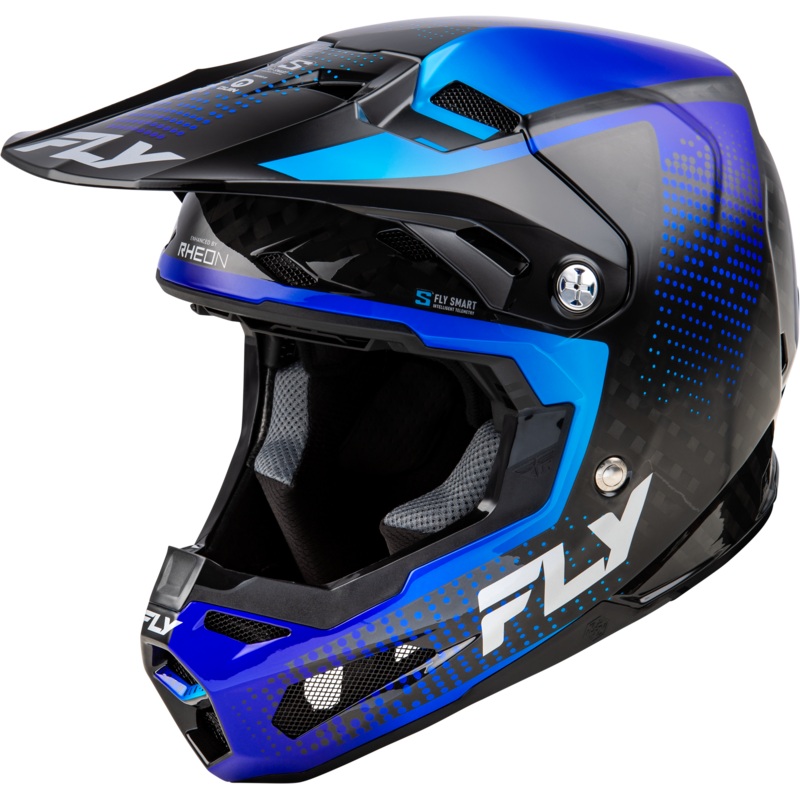 Fly Racing 73-44662X Formula S Carbon Protocol Hlmt Black Carbon/Blue 2x