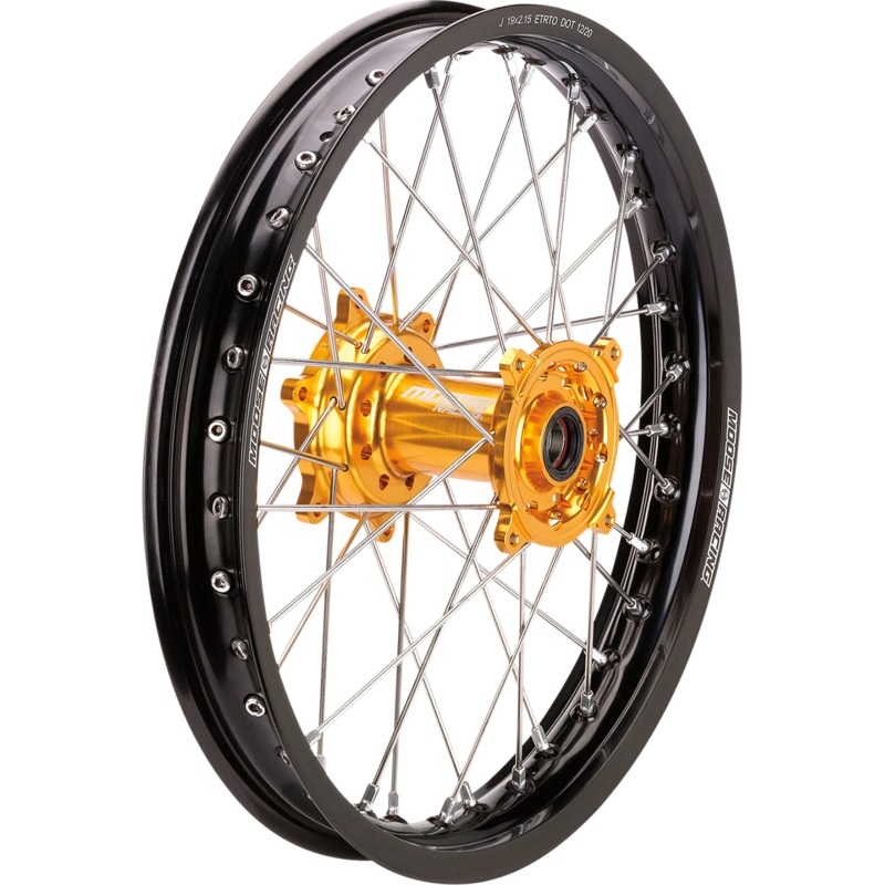 Moose Racing SX-1 Complete Rear Wheel – 19in. x 2.15in. – Black Wheel/Gold Hub 0204-0627