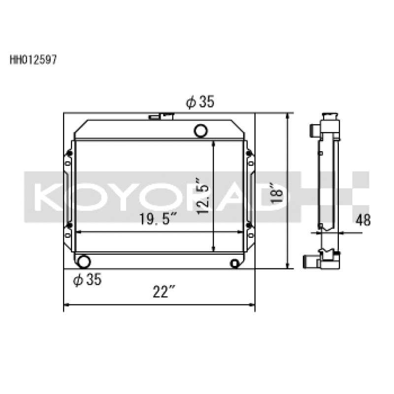 Koyo 70-74 Toyota Celica 1.6/2.0L I4 (MT) Radiator
