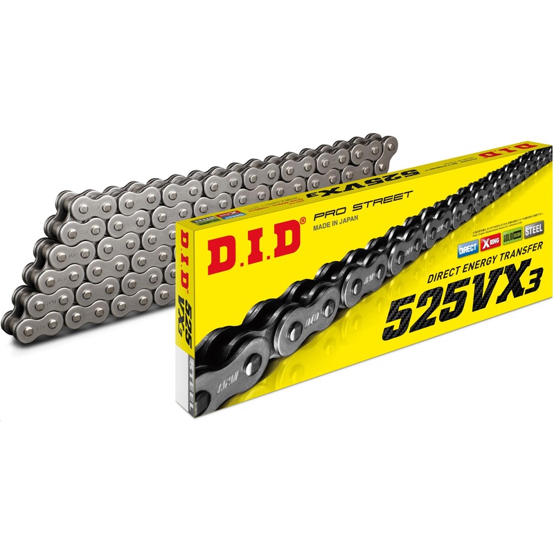 D.I.D 525VX3 Professional O-Ring Series Chain – 140 Links – Natural 525VX3X140FB