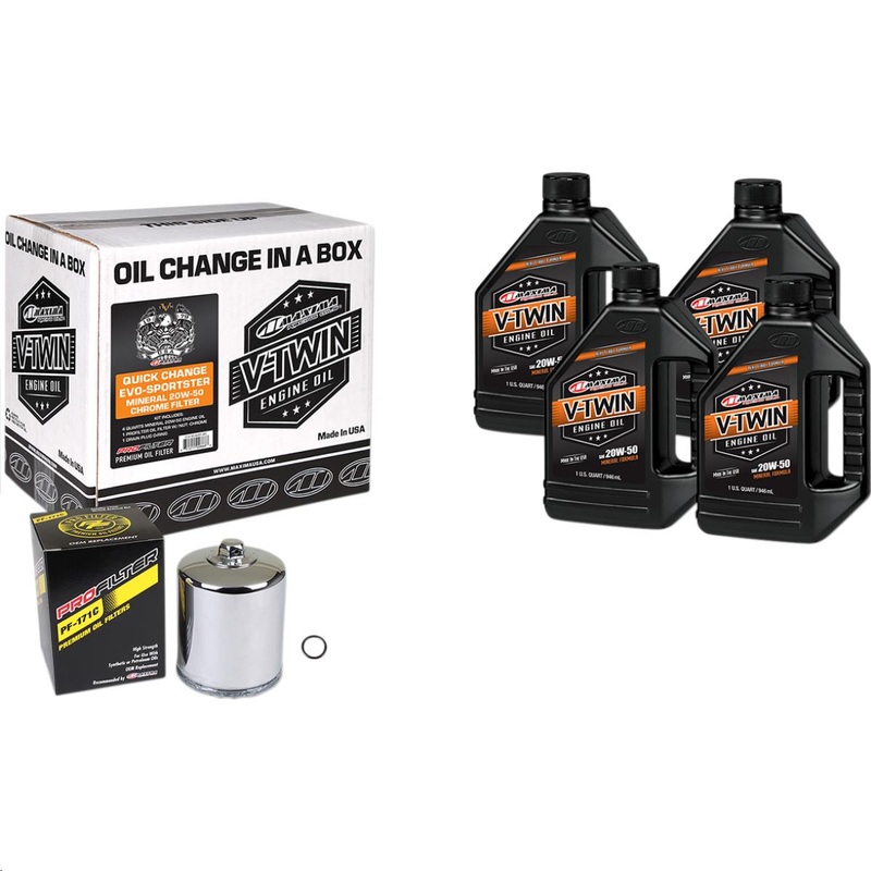 Maxima Evolution Mineral Quick Oil Change Kit with Chrome Filter 90-069014PC