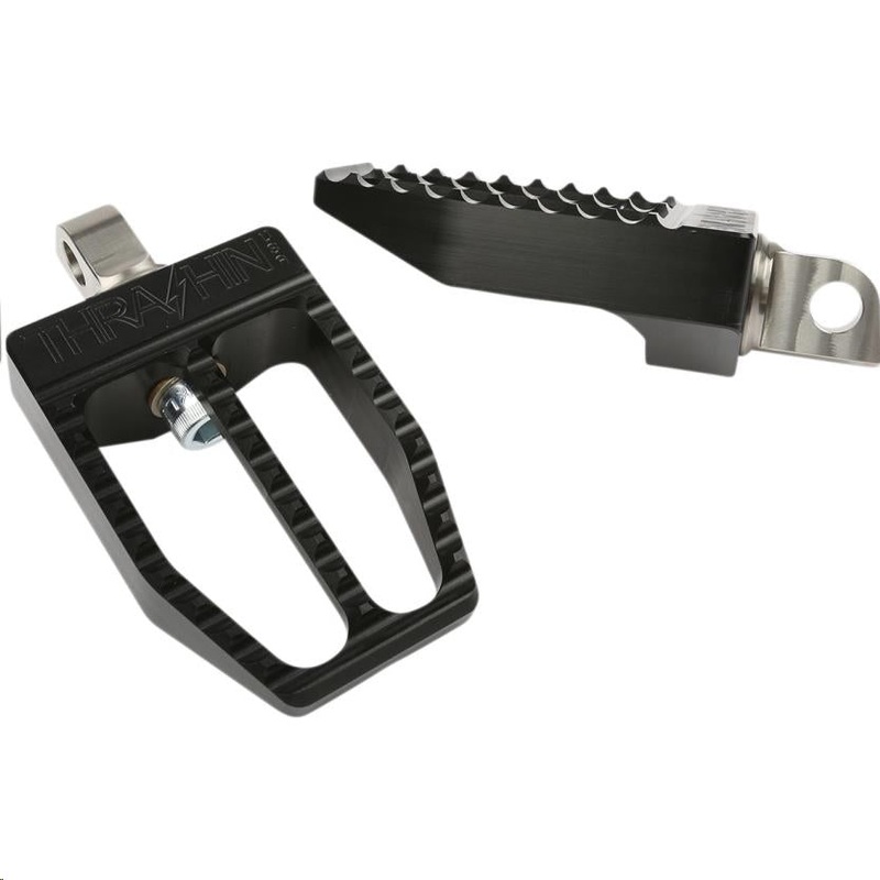 Thrashin Supply Company Militant Male-Mount Footpegs – Black Anodized TSC-2019-1-D