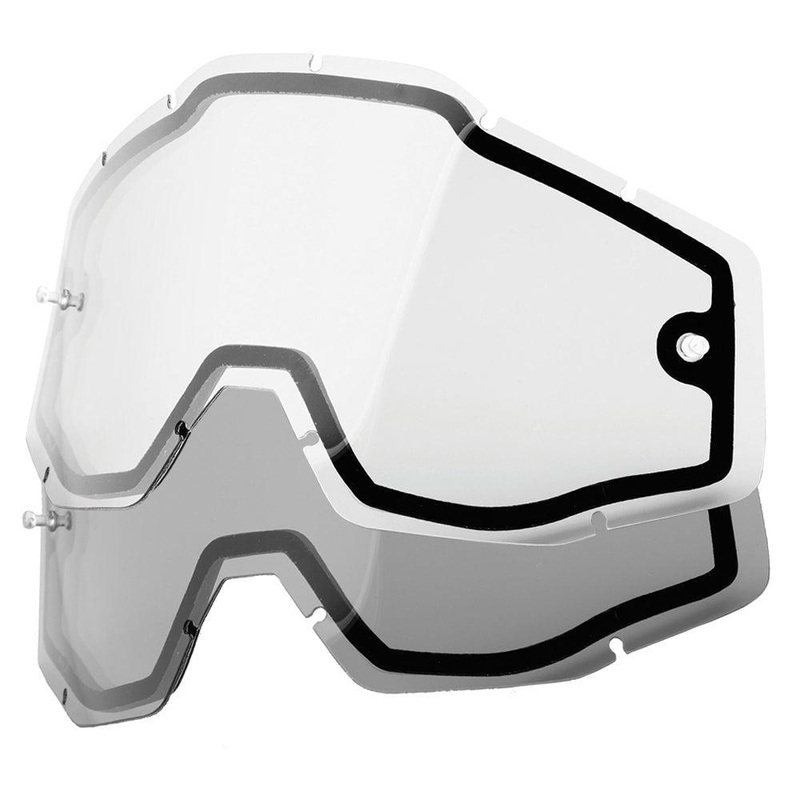 100% ACCURI/RACECRAFT/STRATA REPLACEMENT LENS DUAL – ALL COLOURS