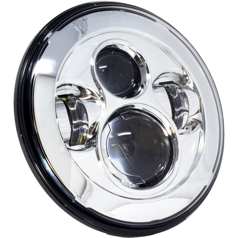Letric Lighting Co. 7in. Premium LED Headlight – Chrome LLC-LH-7C