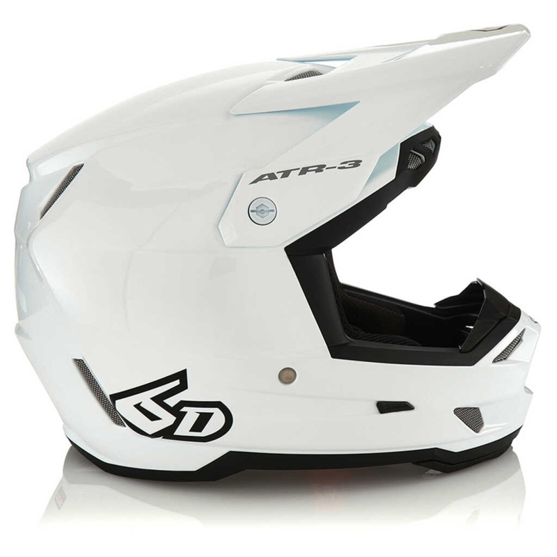 6D ATR-3 SOLID HELMET – GLOSS WHITE XS