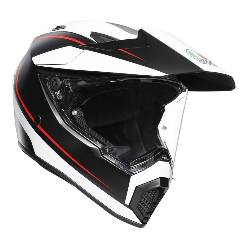 AGV AX9 PACIFIC ROAD HELMET – MATT BLACK/WHITE/RED 2XS