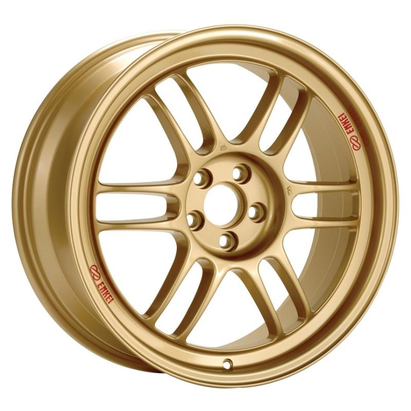 Enkei RPF1 17×8 5×114.3 45mm Offset 73mm Bore Gold Wheel 05-07 STI/06-10 Civic Si