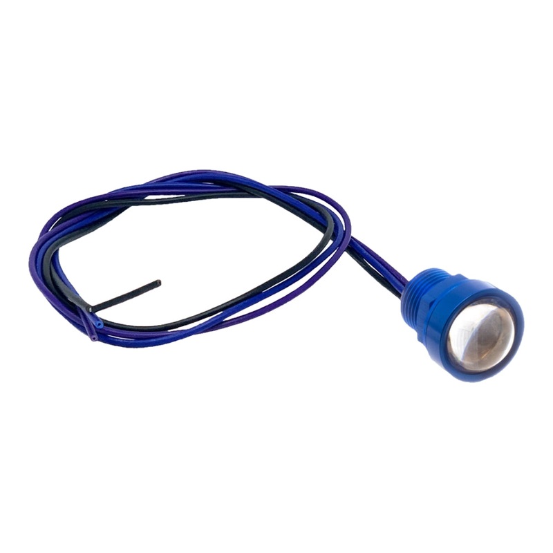 Letric Lighting Co. Royal Flush 9/16in. OD. G2 LED – Blue with Red/Red LED (3 Wire) LLC-RFNS-RR