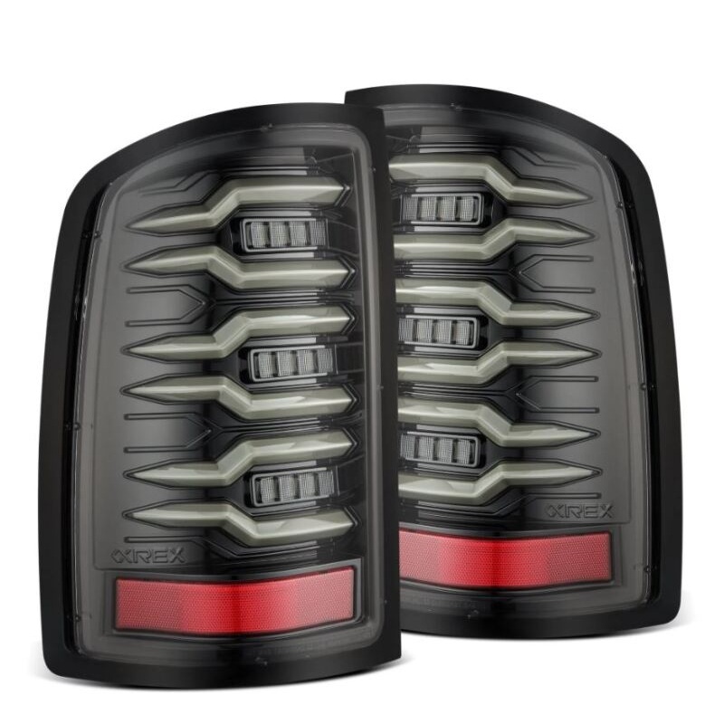 AlphaRex 07-13 GMC Sierra 1500/2500HD/3500HD Luxx Series LED Tail Lights – Alpha Black