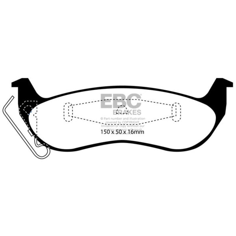EBC 03+ Ford Crown Victoria 4.6 Redstuff Rear Brake Pads