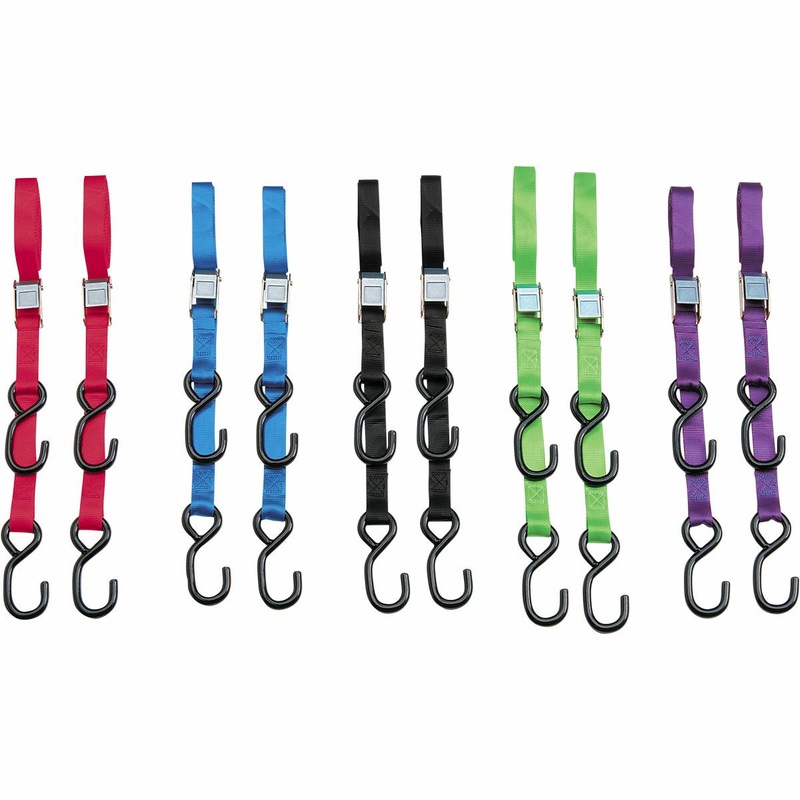 Parts Unlimited Heavy Duty 7ft. Cam Buckle Tie-Downs – Black 3920-0424