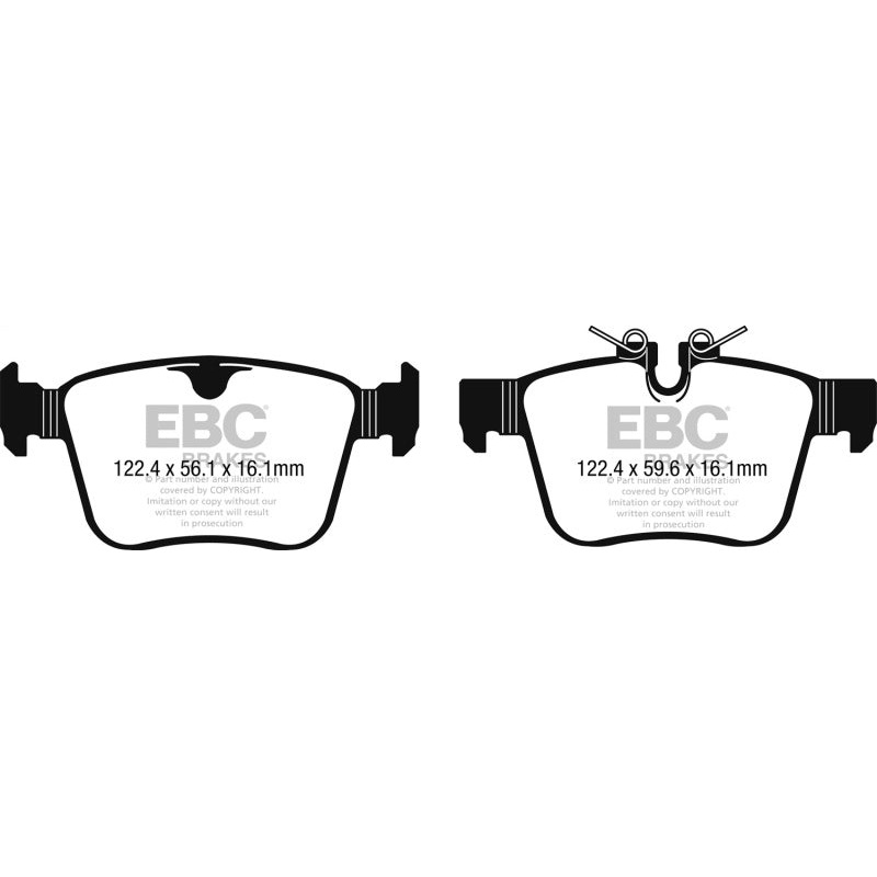 EBC 15-17 Jaguar XF 3.0L Redstuff Rear Brake Pads