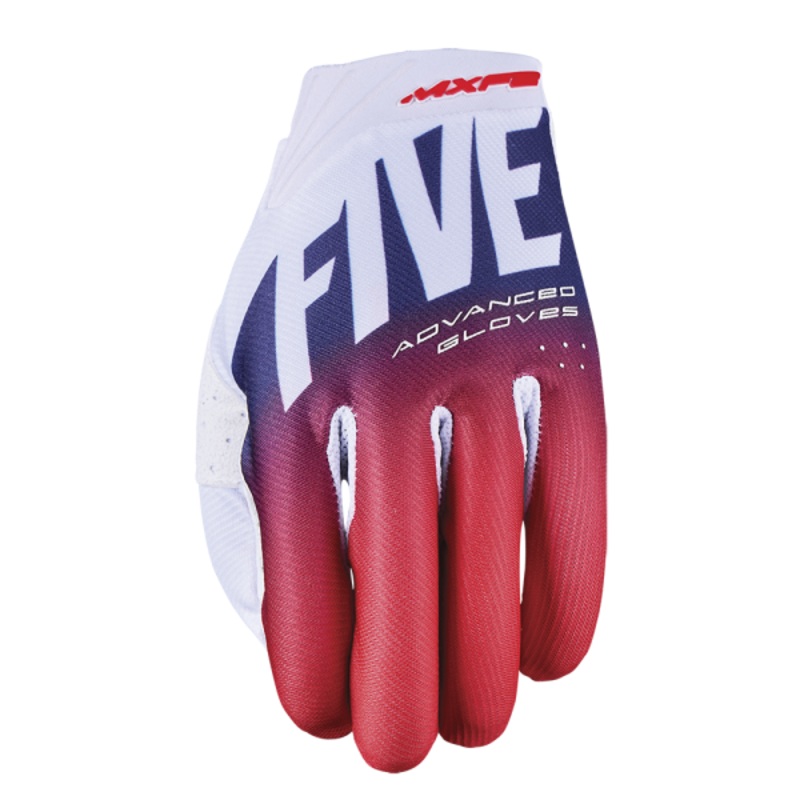 FIVE MXF-2 EVO GLOVES – SPLIT WHITE/RED/BLUE S